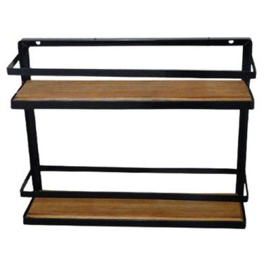 Imagem de Prateleira Em Ferro E Madeira Condimentos Cozinha Organizada - Joyce