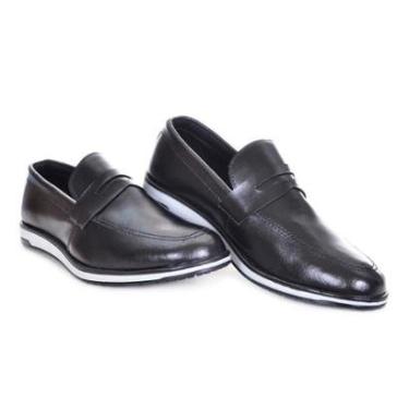 Imagem de Sapato Casual Slip On Calce Facil Masculino Palmilha Macia Solado Borracha Biocolor Otima Qualidade-Masculino