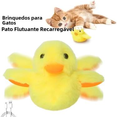 Imagem de Brinquedo Interativo Elétrico De Pato Para Gatos, Lavável, De Pelúcia 