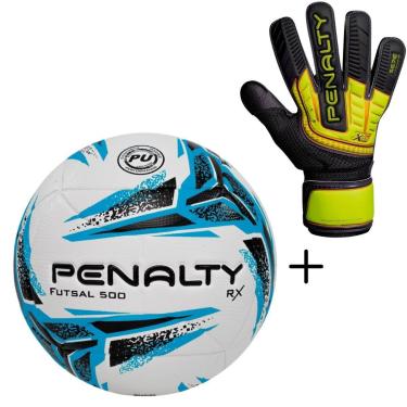 Imagem de Kit 01 Bola De Futsal Penalty RX 500 XXIII+01 Luva De Goleiro Penalty Se7e Training TAM-10-Masculino