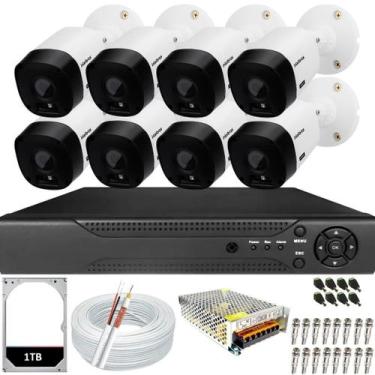 Imagem de Kit 8 Câmeras Intelbras 1120b Hd Dvr De 08 Canais Com Hd 1Tb