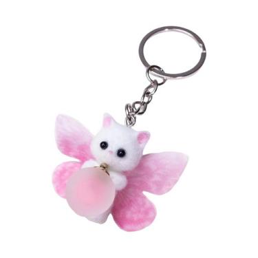 Imagem de Chaveiro De Gato Fofo Com Asas De Borboleta Para Bolsas, Mochilas E De