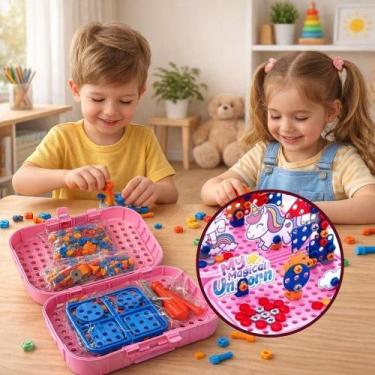 Imagem de Maleta Ferramentas Unicórnio Infantil Brinquedo Montagem Educativo Ofi