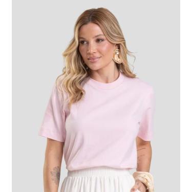Imagem de T- Shirt Feminina Lisa Dianna Rosa, PP, Rosa