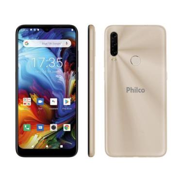Imagem de Smartphone Philco HIT P10 128GB Dourado 4G - Octa-Core 4GB 6,2 Câm. Tr