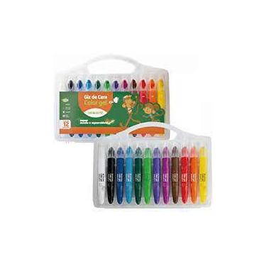 Imagem de Giz de Cera Color Gel Retrátil Lavável Não Tóxico 12 Cores - Leo & Leo