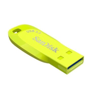 Imagem de Pen Drive 64GB SanDisk Ultra Shift, USB 3.2 Flash Drive, Amarelo Fluor