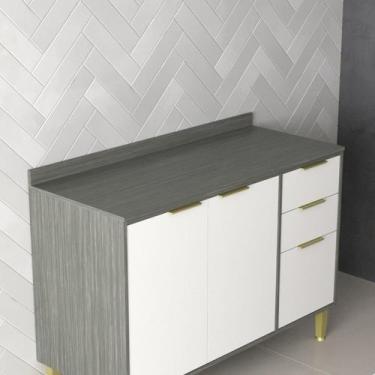 Imagem de Tampo para Balcão de Cozinha 120cm Domus Espresso Móveis Cinza/Silver