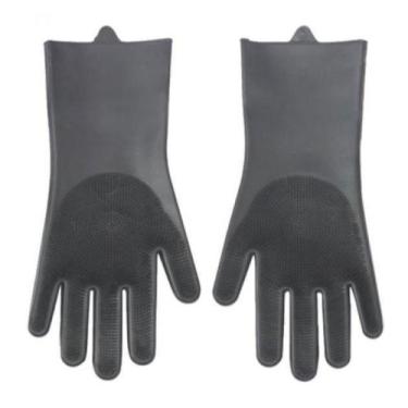 Imagem de Luvas de Silicone para Limpeza Cinza 32 Cm - NEW HAWAI