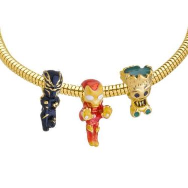 Imagem de Pulseira Herois Berloque Banhado a Ouro 18k - Work Semijoias, 20 cm (p