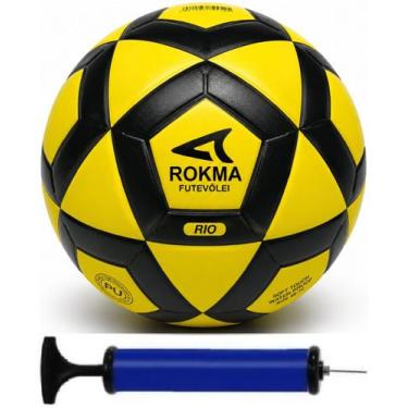 Imagem de Bola Futevolei Rokma Rio Oficial Jogo Competição + Bomba de Ar, Amarel