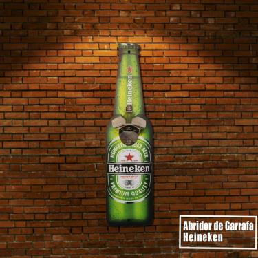 Imagem de Abridor de Garrafa De Parede Heineken Mdf Decoração Cerveja Bar Abridor Garrafas