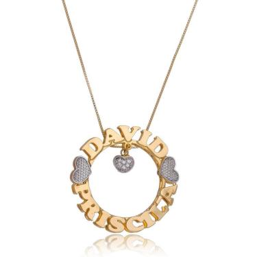 Imagem de Colar Mandala Envolvido Pelos Nomes E Pingente De Coração Com Ponto De Luz Em Zircônia