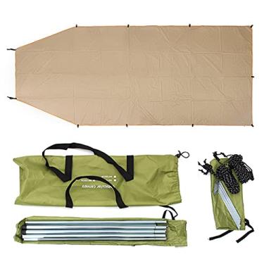 Imagem de Foern Lona de acampamento à prova d'água para carro, abrigo de sol, lona para acampamento, reboque de campista automotivo portátil para acampamento ao ar livre SUV Praia, cáqui, 2 x 4 m