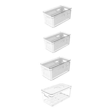 Imagem de Kit 4 Organizador Geladeira Porta Frutas Legumes Verduras