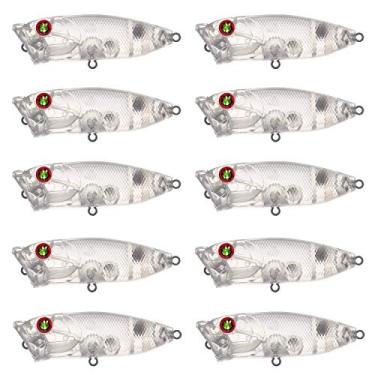 Imagem de FREE FISHER Lure Blanks, 25 peças de iscas de pesca sem pintura, iscas Popper Topwater em branco com olhos iscas rígidas transparentes 70 mm/10,8 g