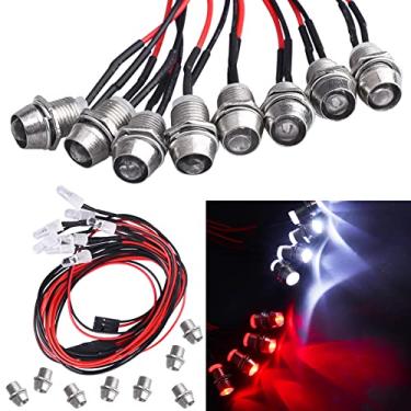 Imagem de Hobbyfire Kit de luz RC 8 Leds Luzes LED Faróis Lanterna traseira para Traxxas Slash Arrma Axial SCX10 Redcat Losi Tamiya HSP HPI RC4WD RC Car Truck Tank Crawler.