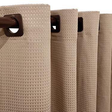 Imagem de Cortina Tecido Piquet Bege 2,40x1,50 Sala Quarto Cozinha