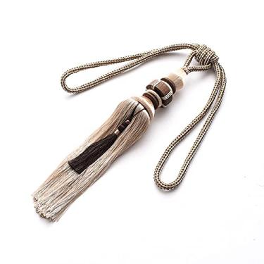 Imagem de Suportes de cortina prendedores de cortina alça de cortina de bola de foguete simples alça de cortina pendurada borla alça de cortina de orelha, T5,4 pcs