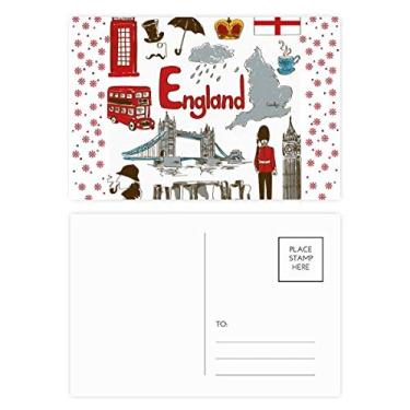 Imagem de Bandeira nacional de animais da Inglaterra Landscap Cartão postal de celebração de flores de Natal