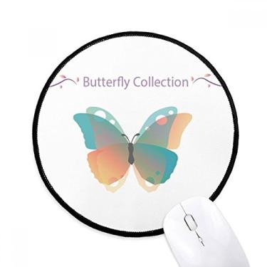 Imagem de Mouse pad Baby Pink & Blue Butterfly Collection Tapete redondo para escritório