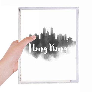 Imagem de HongKong China Landmark Ink Caderno de pintura de cidade, folhas soltas, diário recarregável, papelaria