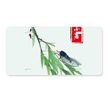 Imagem de DIYthinker Placa de licença circular em aço inoxidável com vinte e quatro termos solar para decoração de placa de carro