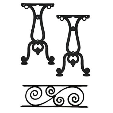 Imagem de Kit Par Pé de Mesa e Trava Paris em Ferro Fundido Jardim