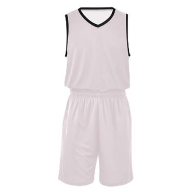Imagem de CHIFIGNO Heliotrope Camiseta de basquete infantil, tecido macio e confortável, camisetas de futebol para crianças de 5 a 13 anos, Blush de lavanda, GG