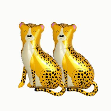 Imagem de Leopard Giant Foil Balloons Jungle Safari Animal Birthday Balloon For Kids Zoo Theme Party Decor Baby Shower Party Mylar Balloon Decorations(2 pieces)
