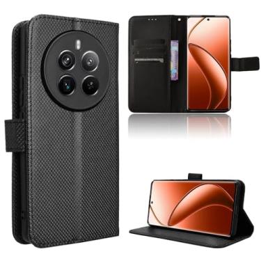 Imagem de Elubugod Capa de couro compatível com Realme 12 Pro 5G, compatível com Realme 12 Pro+ 5G, capa flip de couro PU compatível com Realme 12 Pro Plus 5G RMX3840 capa preta