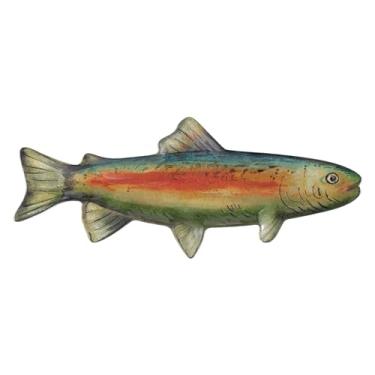 Imagem de UP UPware Travessa de melamina em forma de truta, bandeja de comida rústica com design de peixe para frutos do mar, aperitivos e refeições ao ar livre, perfeita para entusiastas de pesca, 39 x 16 cm