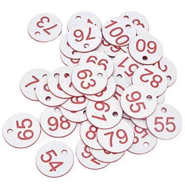 Imagem de Etiqueta Redonda Da Colmeia De 50 Pces, Etiqueta Numerada Da Caixa Da Apicultura, Etiqueta Da Colmeia Com Furo Para Fontes Da Apicultura Do Gado(51-100-branco)