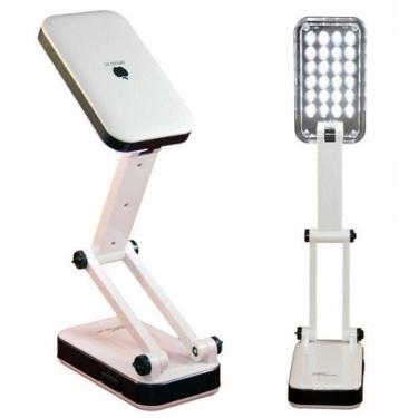 Imagem de Luminaria De Mesa Luz De Emergencia Dobravel Articulavel C/ 24 Leds Bateria Recarregavel
