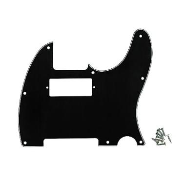 Imagem de ROZILO 8 furos Tele Mini Humbucker Pickguard com mini furo de captação Humbucker para Tele/Telecaster, preto, 3 camadas