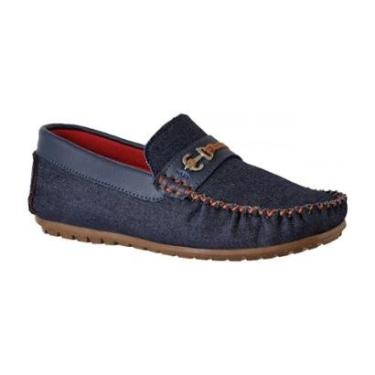 Imagem de Sapato Mocassim Infantil Casual Festa Menino Jeans Marinho-Masculino