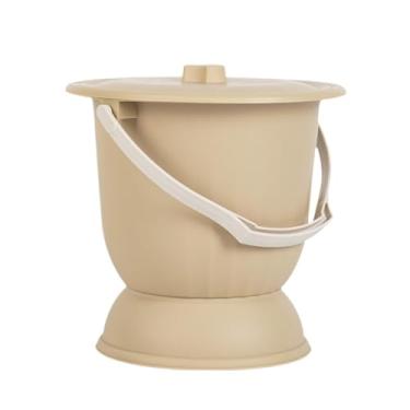 Imagem de Kokiya Escarradeira com tampa portátil bacia sanitária noite mictório potty balde pote para crianças adultos feminino masculino casa, Amarelo