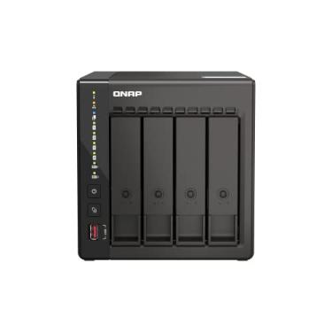 Imagem de Storage NAS QNAP TS-453E-8G (Intel Celeron J6412 de 4 núcleos até 2,6 GHz/8GB integrada (não expansível)/2XPorta Ethernet 2,5 Gigabit (2,5G/1G/100M)/4BAIAS/TORRE/*SEM HDD*)