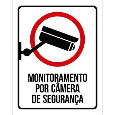 Imagem de Kit 5 Placas Monitoramento Segurança Câmera 27X35 - Sinalizo