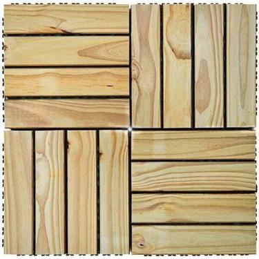 Imagem de Kit Deck em Placa de Madeira Modular Base Plástica 30cmx30cm com 25 Pl