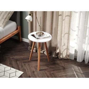 Imagem de Mesa de Canto Apoio Lateral Retro Mdf Linda Branca Qualidade - Colomi