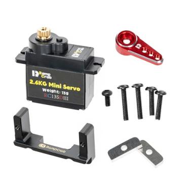 Imagem de RampCrab RC Steering Servo with Mount Bracket and Servo Horn for FMS FCX24, RC Car Parts, Upgrade Parts for RC Crwaler 1/24 Scale FCX24 Power Wagon Butcher & Max Smasher Big Foot Monster Truck (Red)