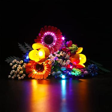 Imagem de Compatible with Lego Icons Wildflower Bouquet 10313 Artificial Flowers, LED Light Kit for Lego Plant Decor Building Set Botanical Collection, Light up Your Flowers (Lights Only, No Models)