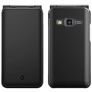 Imagem de Capa protetora rígida de proteção à prova de choque para Samsung Galaxy Folder 2 SM-G160 / SM-G160N / SM-G165N / SM-G1650 / SM-G1650W (preto fosco)