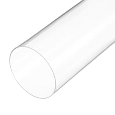 Imagem de Rebower Tubo rígido de plástico transparente de 30,5 cm, tubo de acrílico redondo de policarbonato de 96 mm x 100 mm, [para encanamento, hidráulica, aquário, bricolage]