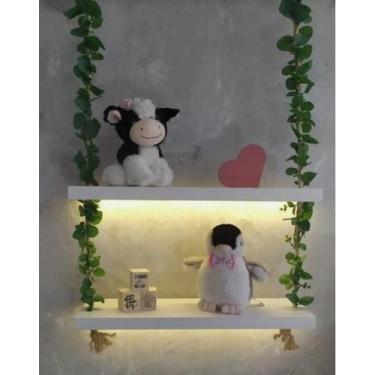 Imagem de Prateleira Infantil Quarto Tema Safari 2 andar com Plantas verde - Mun