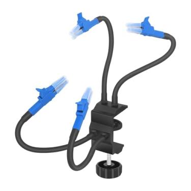 Imagem de KiBcsLic Ferramenta de solda de terceira mão Ferramentas de soldagem Braços flexíveis multifuncionais para serviços pesados Pintura Arte DIY Fixação para, Azul