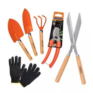 Imagem de Kit Para Jardinagem 5 Peças Tramontina + Luvas Presente para namorada 