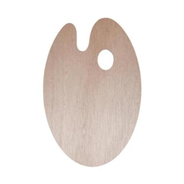 Imagem de shamjina Paleta de tinta de madeira Bandeja de mistura de cores de tinta para tintas acrílicas e a óleo Palete de tinta compacta portátil DIY para iniciantes