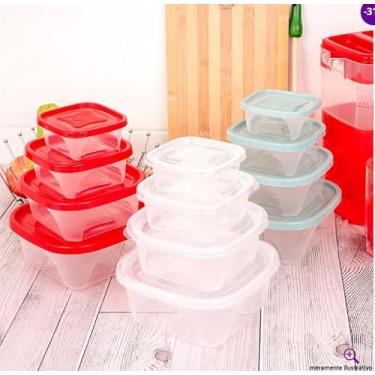 Imagem de Kit Pote Quadrado Mantimento 4 Peças C/Tampa Jaguar